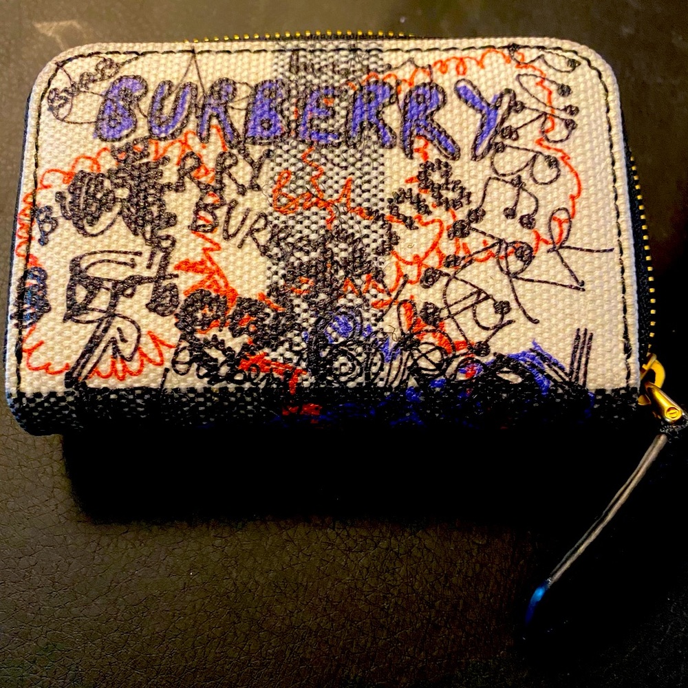 Burberry Graffiti Zip Around Wallet